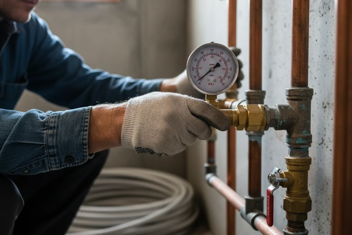 Pressure testing a repaired line during Water Line Repair in Cedarville